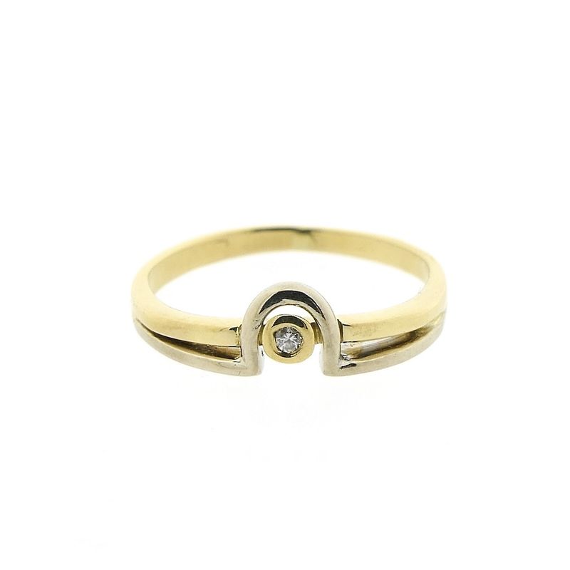 Image 4 of Two-tone gold fantasy ring with diamond | 0.01 ct.
