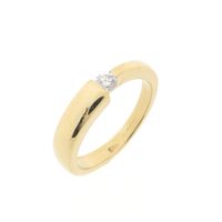 Gold solitaire ring with diamond; 0.15 ct.