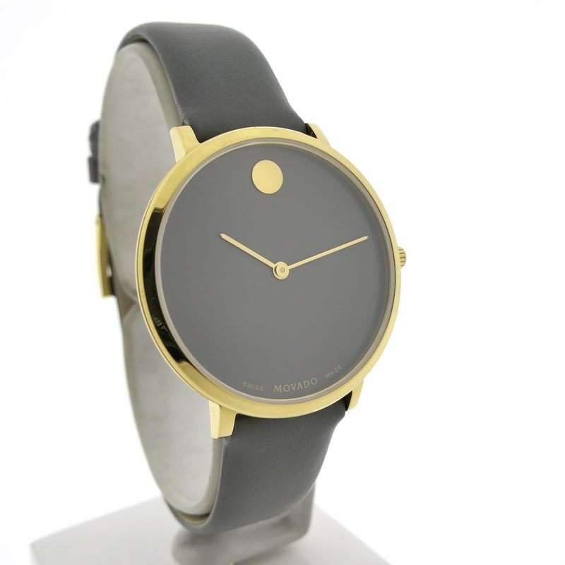 Image 3 of Movado Museum Classic 70th Anniversary; Gold-plated women's watch with gray dial; 0607140