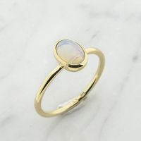 Gold ring with precious opal
