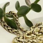 Image 2 of Two-tone gold foxtail link necklace | 45 cm