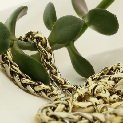 Image 2 of Two-tone gold foxtail link necklace | 45 cm