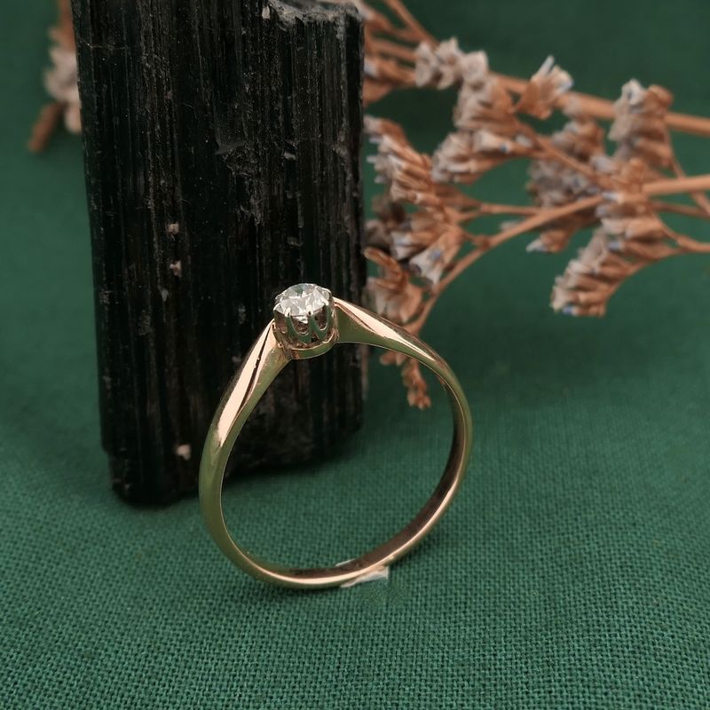 Image 2 of Rose gold solitaire ring with diamond | 0.22 ct.