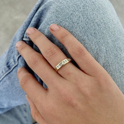 Image 2 of 18Kt. Two-tone gold ring with 0.04 ct diamond