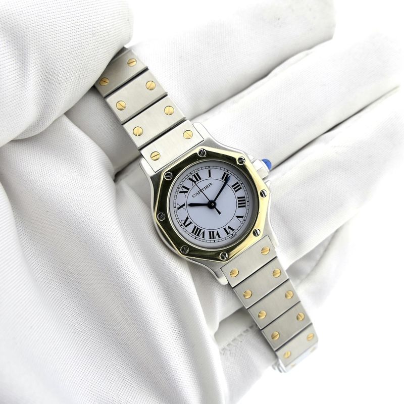 Image 9 of Cartier Santos Octagon Automatic; 18k gold/steel women's watch