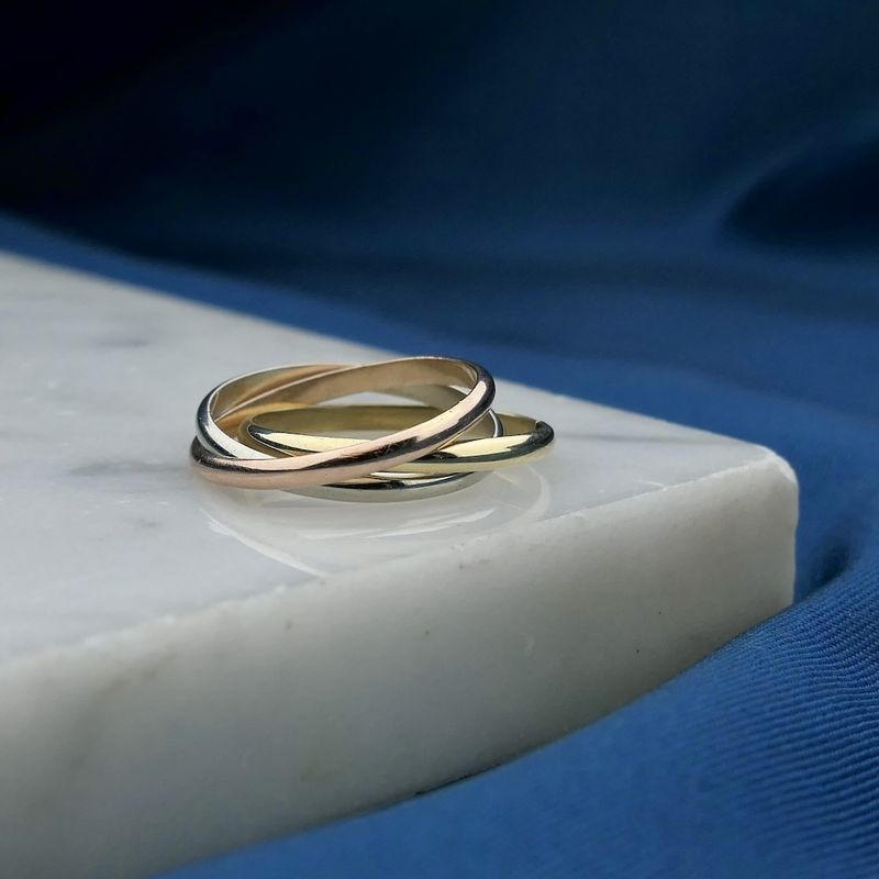 Image 7 of Tricolor gold trinity ring