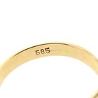 Image 8 of Gold Ring with Cultured Pearl and Ruby; 14K; Size 18.25