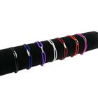 Image 8 of Black Satin Cord Bracelet with Silver Link