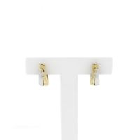 Two-tone gold earrings with diamonds | 0.04 ct.