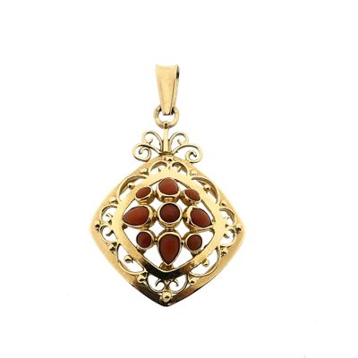 Image 1 of Gold Pendant with Coral