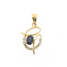 Image 1 of Gold pendant with sapphire and diamond 0.33 ct.