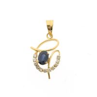 Gold pendant with sapphire and diamond 0.33 ct.
