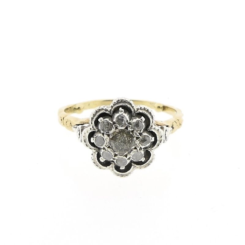 Image 3 of Gold ring with rose-cut diamonds; approx. 0.20 ct. | Antique