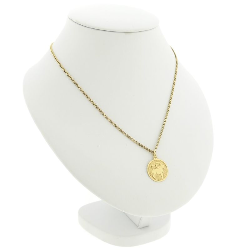 Image 8 of Gold zodiac sign pendant; Capricorn