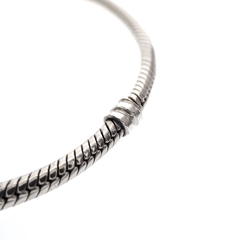 Image 4 of Pandora bracelet; Silver; Sparkling snake chain with pavé clasp | 19 cm