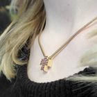 Image 10 of Gold snake link chain with ruby