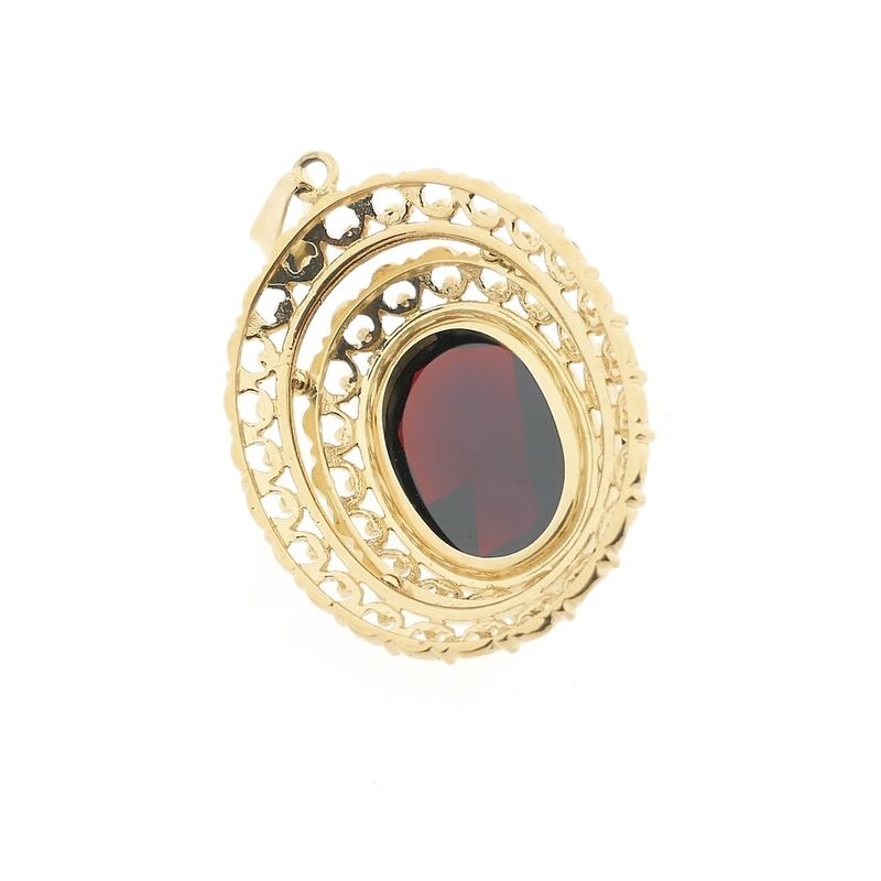 Image 5 of Vintage gold pendant with garnet