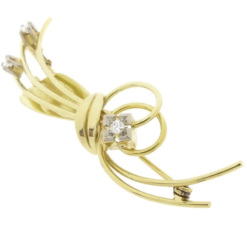 Image 11 of Golden fantasy brooch with diamonds; 0.15 ct.