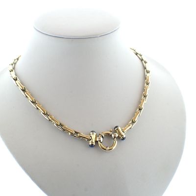 Image 1 of 18K bicolor gold solid link necklace | 46 cm
