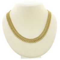 Gold gallery wire link necklace