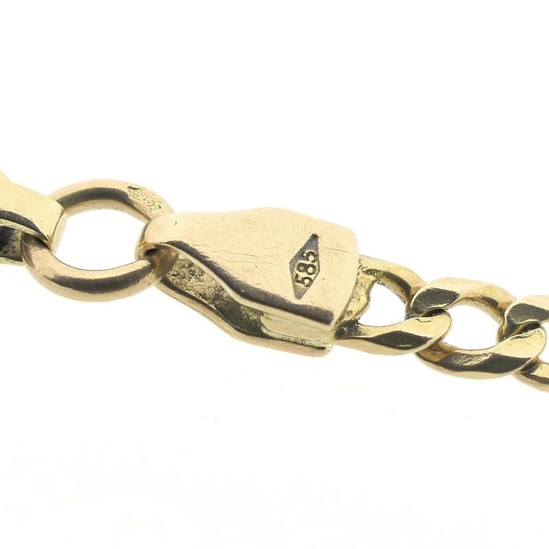 Image 5 of Gold closed Figaro link bracelet | 20 cm