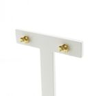 Image 4 of Gold stud earrings with pearl and diamond 0.05 ct.