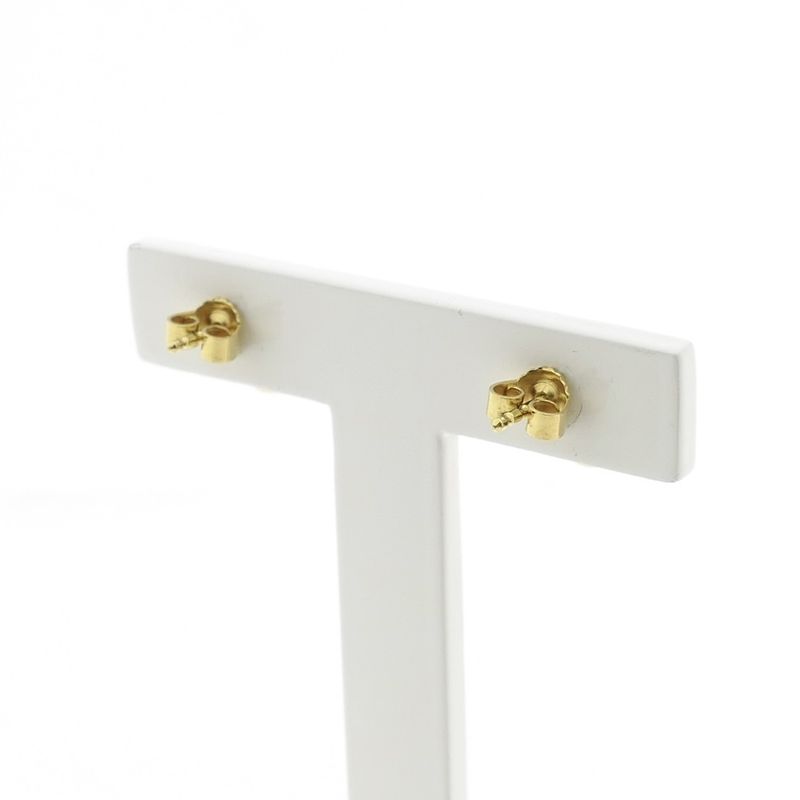 Image 4 of Gold stud earrings with pearl and diamond 0.05 ct.