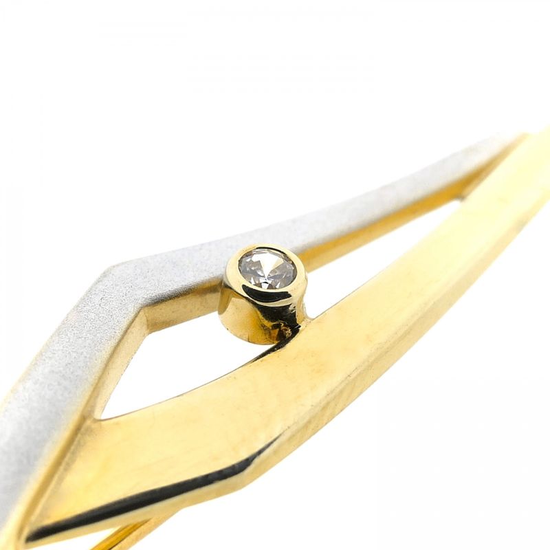 Image 4 of Two-tone gold dynamic brooch with zirconia