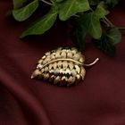 Image 2 of Tricolor gold brooch of a leaf