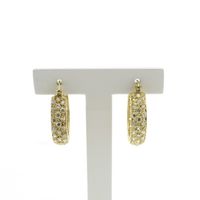 Gold earrings with zirconia | Ø 23.5 mm
