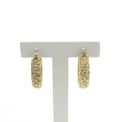 Image 1 of Gold earrings with zirconia | Ø 23.5 mm