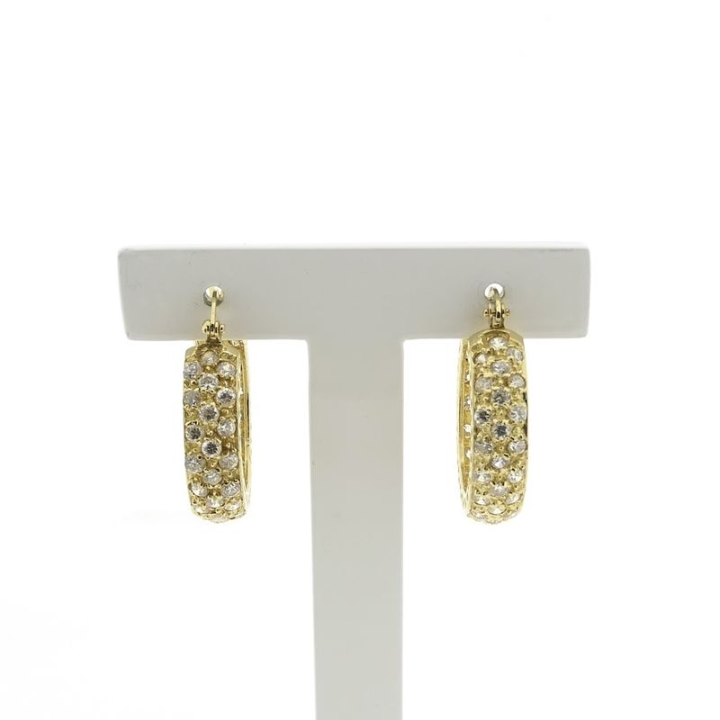 Image 1 of Gold earrings with zirconia | Ø 23.5 mm