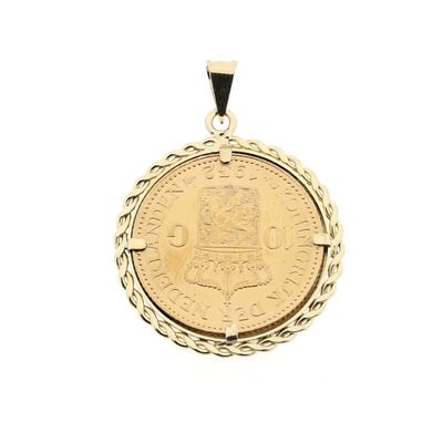 Image 1 of Gold pendant of 10 guilder coin Queen Wilhelmina 1932
