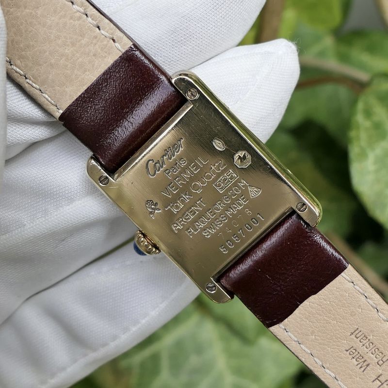 Image 15 of Cartier Tank Vermeil 'Trinity' 5057001; Vintage ladies watch