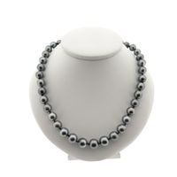 Tahitian pearl necklace with white gold clasp | 46 cm