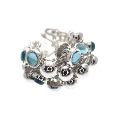 Image 2 of Silver fantasy ring with charms; aqua | ESPRIT