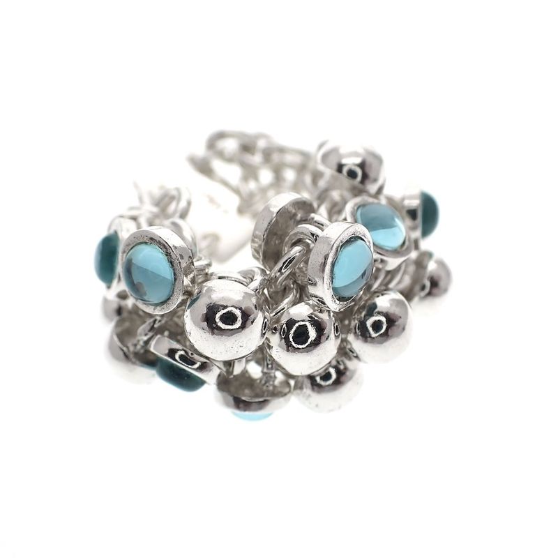 Image 2 of Silver fantasy ring with charms; aqua | ESPRIT