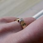 Image 11 of Two-tone gold solitaire ring with diamond; 0.35 ct.