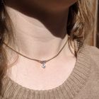 Image 10 of Gold snake link chain with diamond pendant; 0.17 ct. | 39 cm