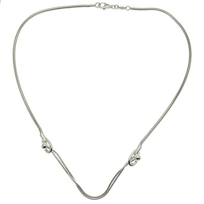 Image 1 of Silver fantasy snake link necklace | 47 cm