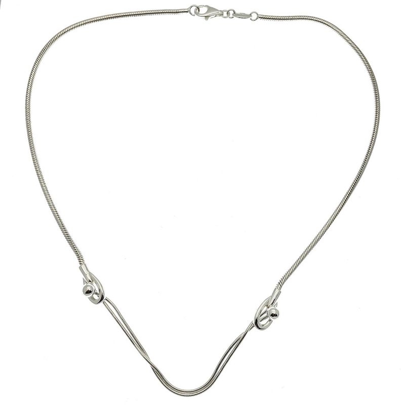 Image 1 of Silver fantasy snake link necklace | 47 cm