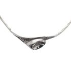 Image 1 of Silver necklace with a fixed pendant; Organic design | Franz Breuning