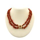 Image 1 of Blood coral bead necklace with gold clasp; Antique | 41 cm