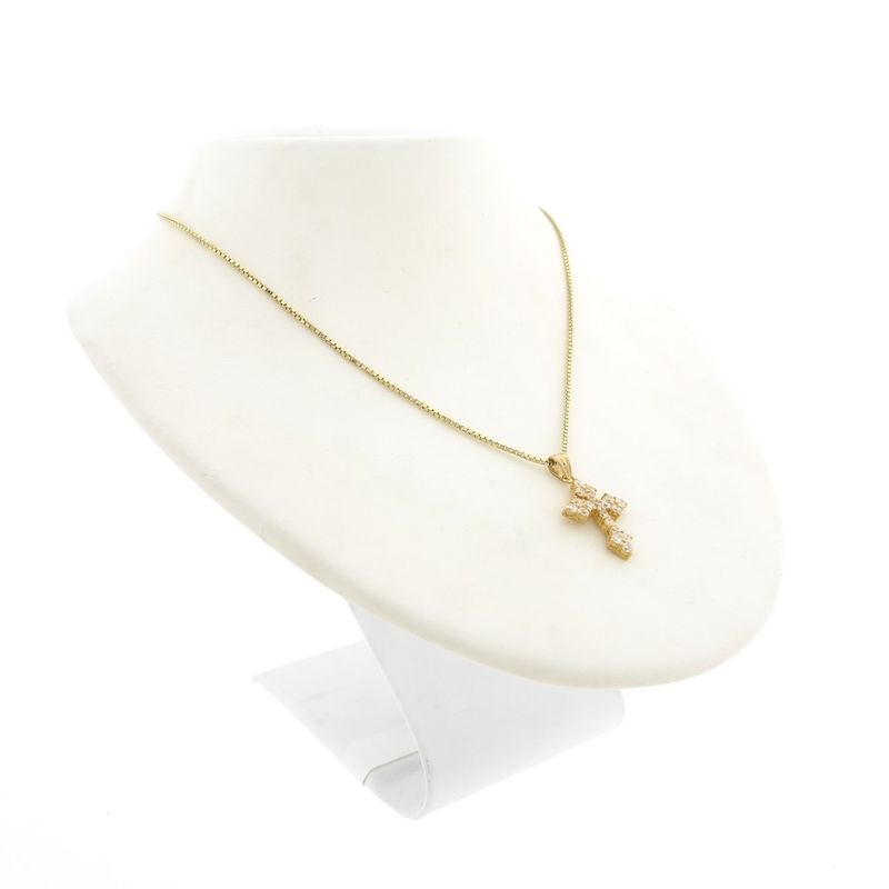 Image 5 of Gold cross pendant with zirconia