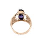 Image 6 of Vintage rose gold ring set with a synthetic purple gemstone.