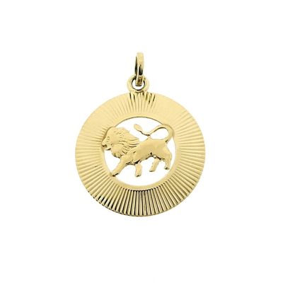Fabiola gold zodiac sign pendant; Leo Image 1 of Fabiola gold zodiac sign pendant; Leo