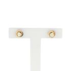 Image 1 of Tricolor gold stud earrings with pearl