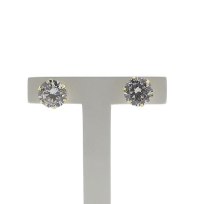 Image 1 of Gold stud earrings with zirconia