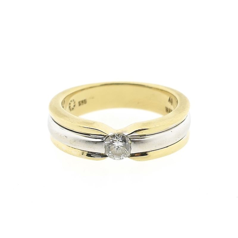 Image 3 of Two-tone gold ring with zirconia
