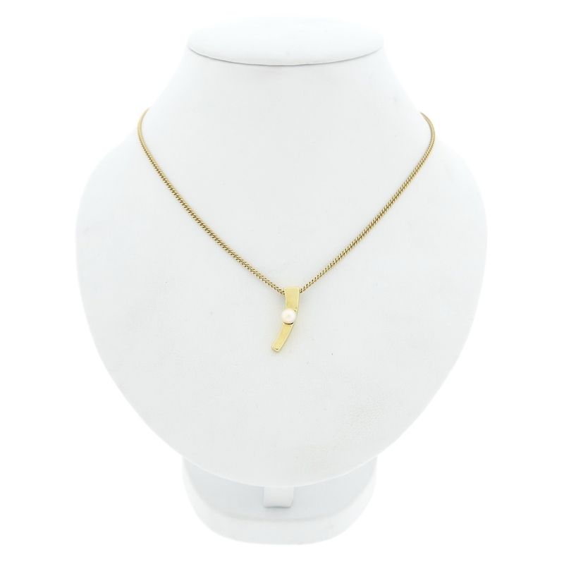 Image 9 of Gold abstract pendant with pearl